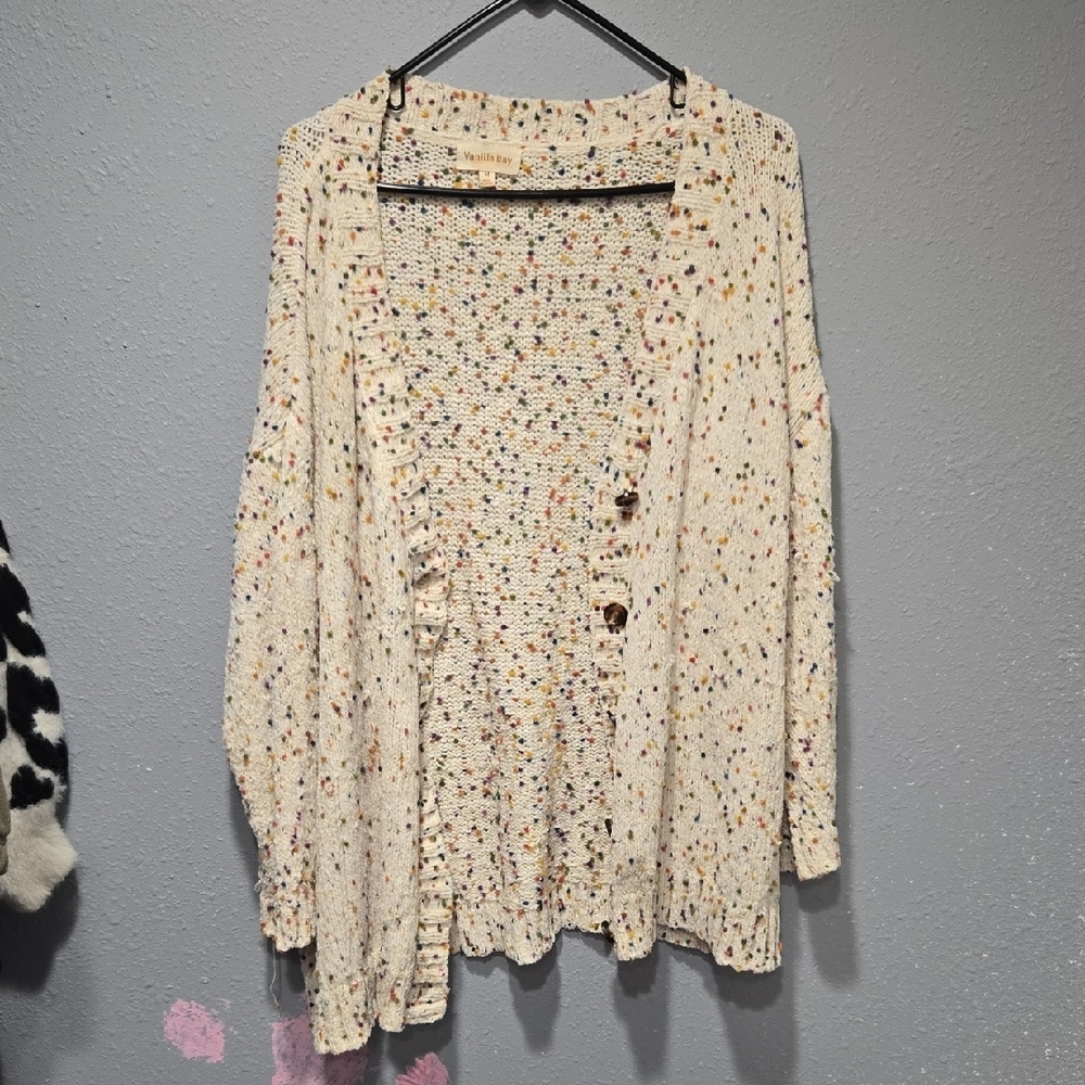 Madewell Cream Speckled Cardigan Sweater